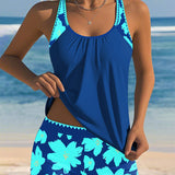 Inger - Tankini impresso sem mangas com decote em U