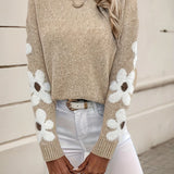 Dana -suéter floral feminino de inverno