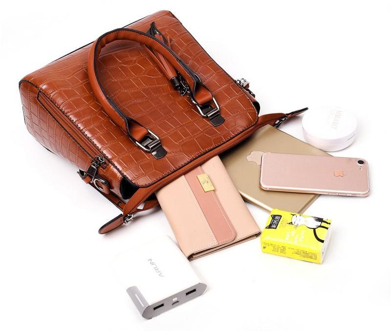 Genive | Conjunto de 4 bolsas de couro modernas