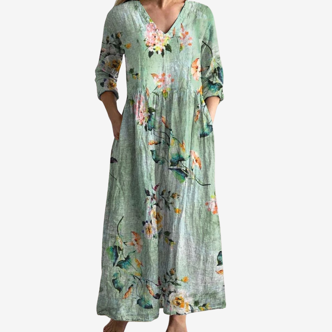 Vestido longo Aisha boémio e artístico