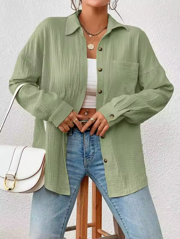 Camisa oversized Sofia leve e versátil