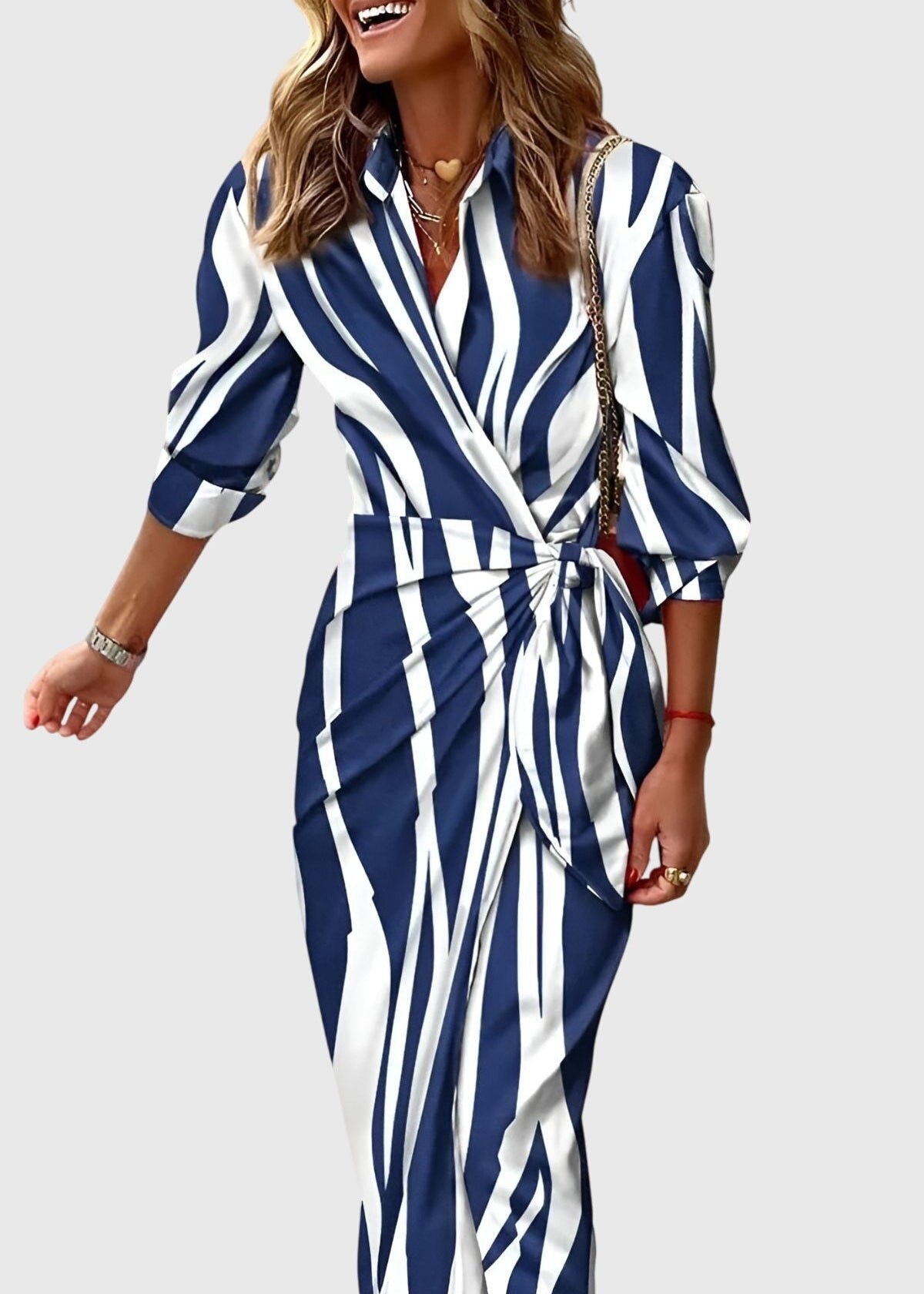 Everly™ | Vestido Envelope Elegante com Estampa