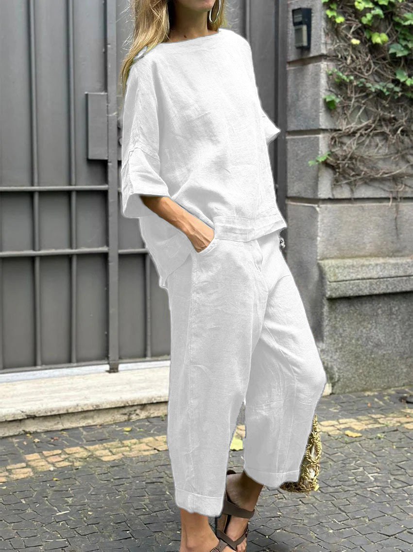 MIA  - Conjunto de  Top + Calça em Linho