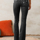 Jeans Flare de Denim Stretch Rasgado