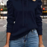 Hoodie Bella Branco com Mangas Franzidas e Estilo Casual Chic