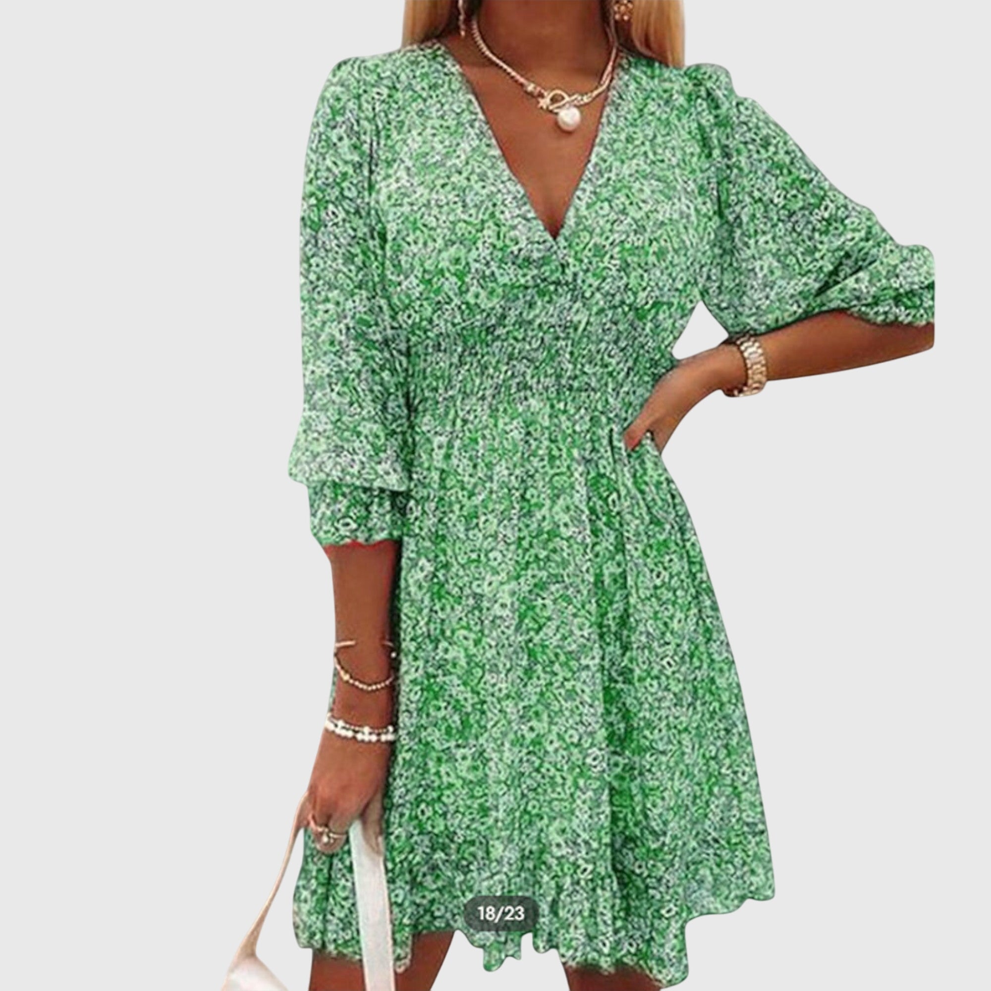 Elisa™ | Vestido Floral com Mangas Bufantes