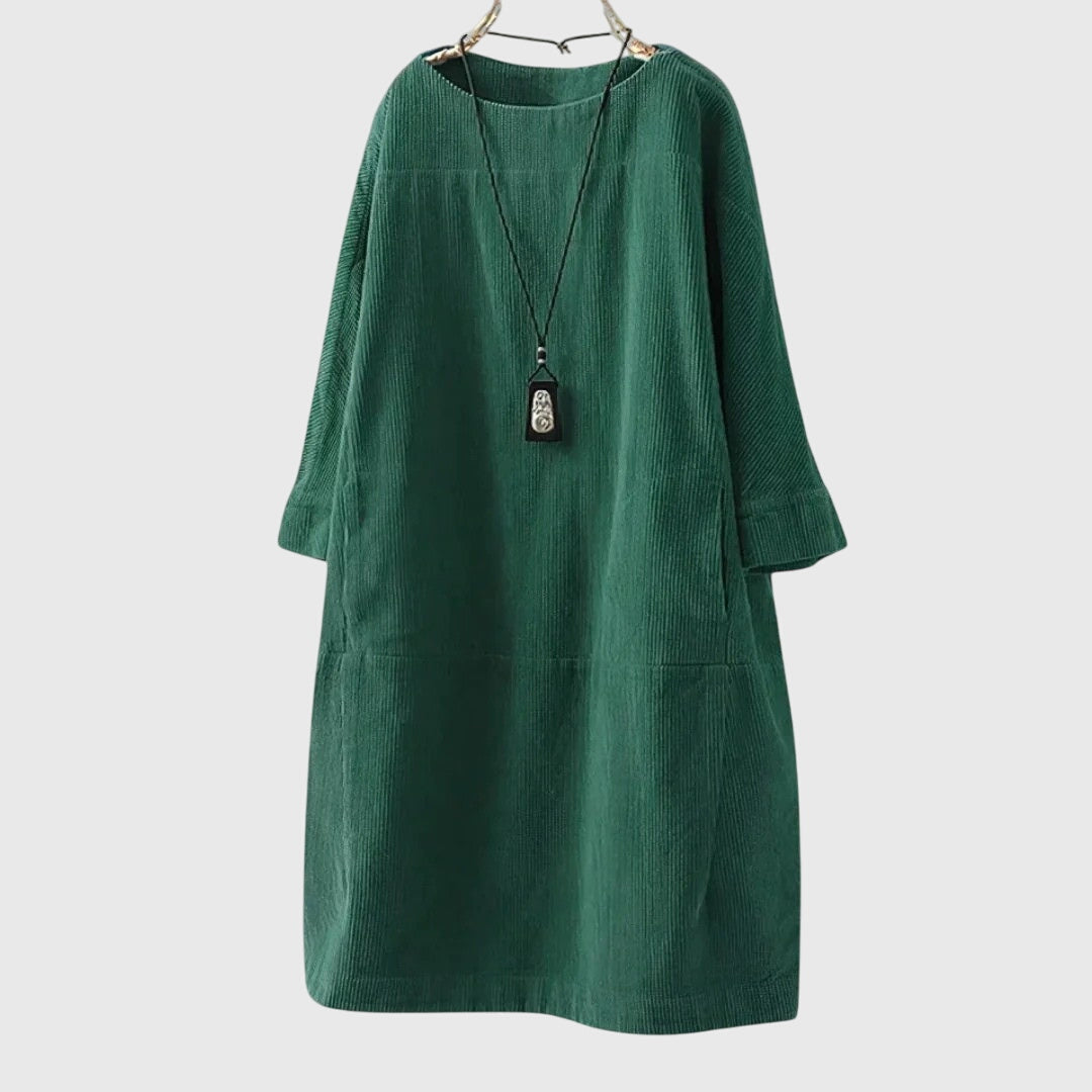 Grace | Vestido Midi de Veludo Relaxado