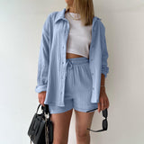Katelyn - Conjunto de Camisa de Algodão e Shorts
