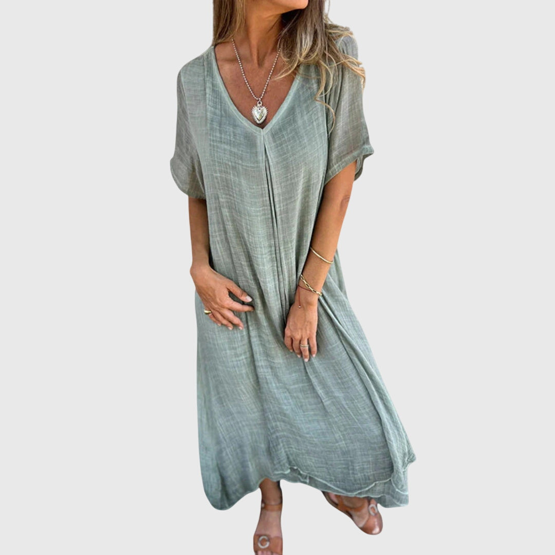 Fiona™ – Vestido Viscoso Leve e Elegante
