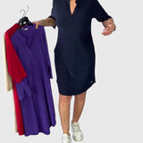Katherine | Vestido Sólido com Decote em V