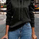 Hoodie Bella Branco com Mangas Franzidas e Estilo Casual Chic