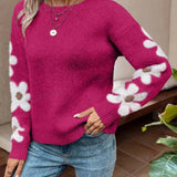 Dana -suéter floral feminino de inverno