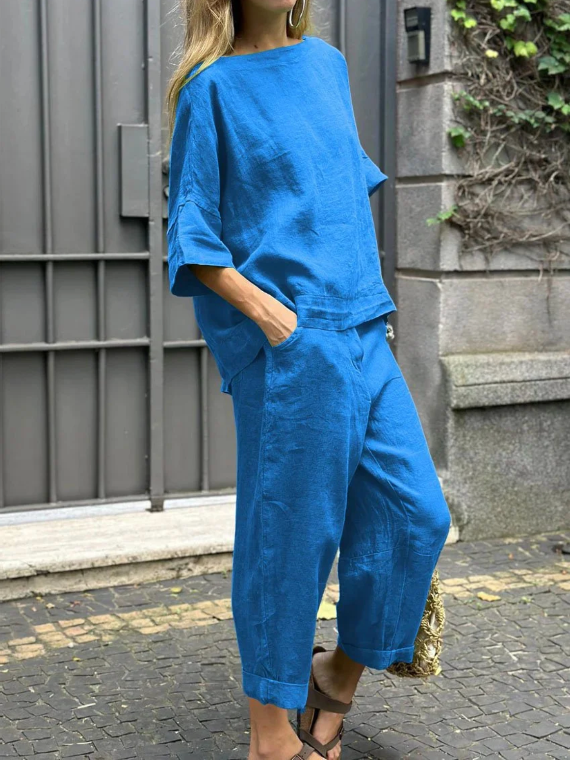 MIA  - Conjunto de  Top + Calça em Linho