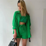 Katelyn - Conjunto de Camisa de Algodão e Shorts