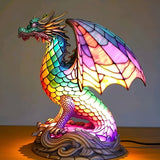 Luminária vitral DragonFlame em forma de dragão