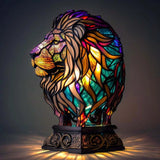 Luminária vitral LionHeart em forma de leão