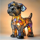 Luminária vitral LumiDog Terrier em forma de cão