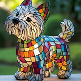 Luminária vitral LumiDog Rainbow em forma de cão