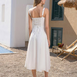 Vestido Cami com Decote Pregueado e Fenda na Coxa