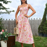 Vestido Cami com Decote Pregueado e Fenda na Coxa