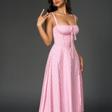 Vestido Cami com Decote Pregueado e Fenda na Coxa