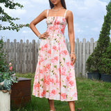 Vestido Cami com Decote Pregueado e Fenda na Coxa