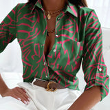 Laura | Blusa Elegante com Estampa Artística