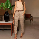 Conjunto Elisa xadrez elegante e versátil
