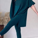 Carla™ - Conjunto de Camisola Solta e Legging de Malha