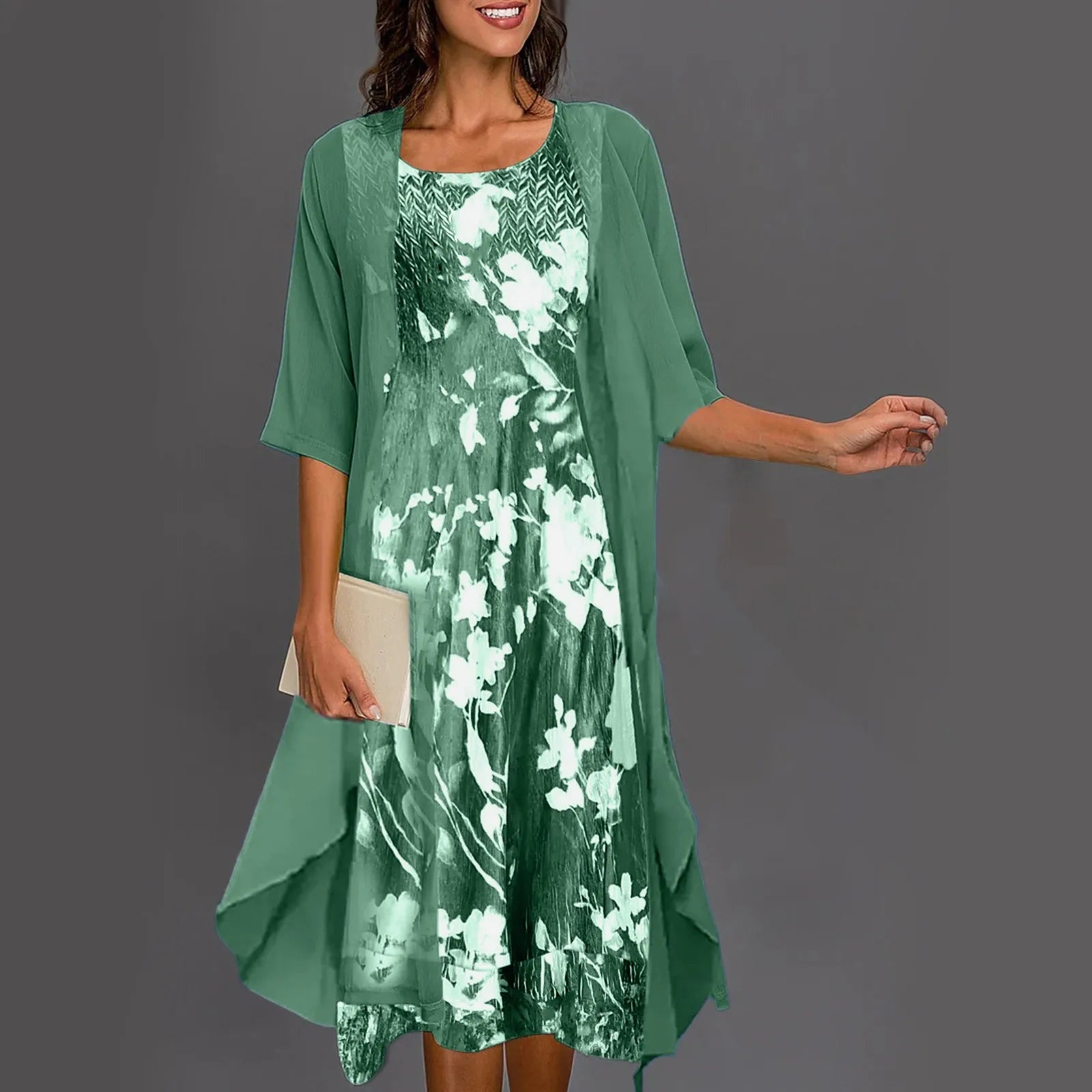 Aria™ - Elegante conjunto floral de dos piezas 