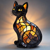 Luminária vitral MysticCat em forma de gato