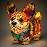 Luminária vitral LumiDog Corgi em forma de cão