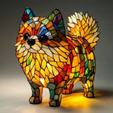 Luminária vitral LumiDog em forma de cão