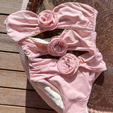 Susanne™ - Badeanzug mit 3D-Rosendesign