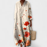 Vestido de Algodão com Estampa de Flores Deslumbrante para Mulheres