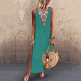 Vestido longo Amara fresco e boho chic
