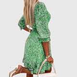 Elisa™ | Vestido Floral com Mangas Bufantes