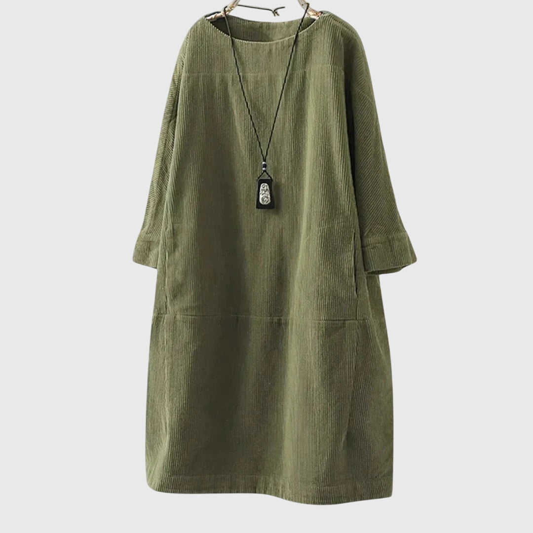Grace | Vestido Midi de Veludo Relaxado