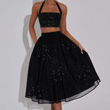 Top Cropped Alani - Preto Brilhante