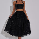 Top Cropped Alani - Preto Brilhante