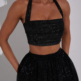 Top Cropped Alani - Preto Brilhante