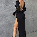 Vestido Maxi Aleena - Preto Ébano