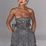 Vestido Mini Alice - Cinza Brilhante