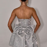 Vestido Mini Alice - Brilho Prateado