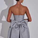 Vestido Mini Alice - Brilho Prateado