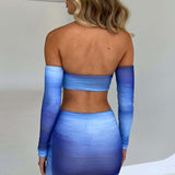 Saia Mini Alina - Estampa Blue Haze