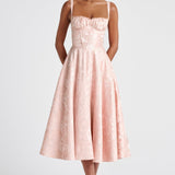 Vestido Midi Amity - Pêssego Suave