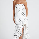 Vestido Maxi Angelina - Estampa de Poá Preta