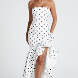 Vestido Maxi Angelina - Estampa de Poá Preta