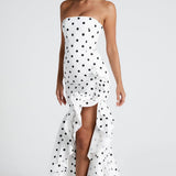 Vestido Maxi Angelina - Estampa de Poá Preta